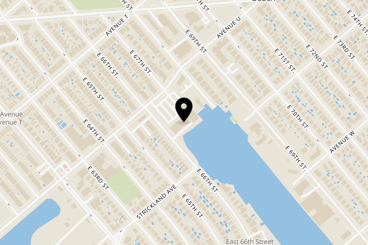 Map showing the location of Mis Taquitos on 6612 Avenue U in Brooklyn